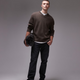 Oversized Wool Bomber Jacket in Mushroom  Finish