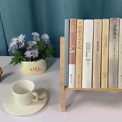 Desktop Mini Solid Wood Book Shelving Simple Office Documents Magazine Stationery